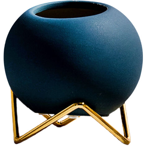 Jarrón moderno – Cerámica robusta y hecha a mano – Dimensiones: 10,5 x 10 x 5,5 cm – Multicolor (azul/amarillo/rojo) – Ideal para salón/oficina