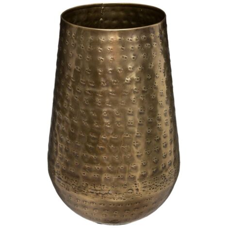 Jarrón «Oasis» - metal martillado - dorado H23 cm - Atmosphera créateur d'intérieur