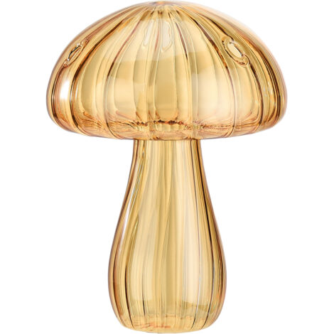 Jarrón para cultivo de setas 8x10,5cm Cristal amarillo transparente Diseño único Hidroponía Decoración del hogar Elegante recipiente de cristal para cultivo hidropónico de setas Amarillo