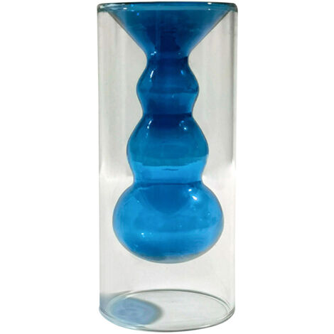 Jarrón para plantas hidropónicas, jarrón de diseño C1 Plus estilo 3 azul, jarrón de vidrio moderno para sala de estar, dormitorio, aromaterapia, material de vidrio de alta calidad.