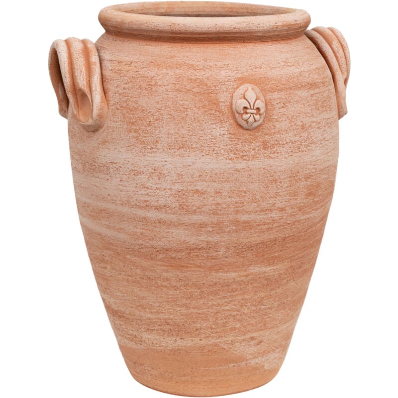 

Paragüero. Ánfora/Orcio Con Anillos En Terracota Hecho A Mano Sobre El Torno Para Plantas Y Flores. L36Xpr34Xh46 Cm