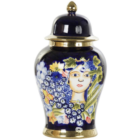 Jarron Porcelana 22X22X42 Cara Multicolor JR190256