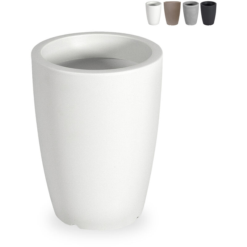 

Maceta redonda alta Ø 30 x 40 cm macetero diseño salón jardín terraza Hydra | Blanco
