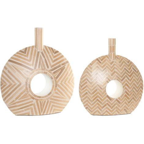 Jarron Set 2 Bambu Resina 47X13X52 Mosaico Surtido