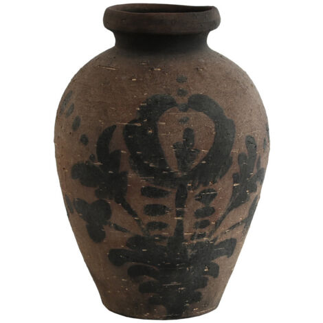 Jarron Terracota 29X29X42 Envejecido Marron