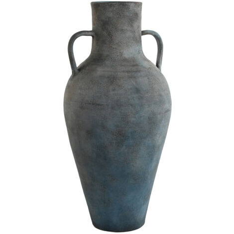 Jarron Terracota 33X33X69 Envejecido Gris