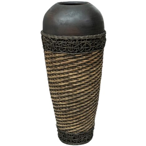 Jarron Terracota/ Rattan
