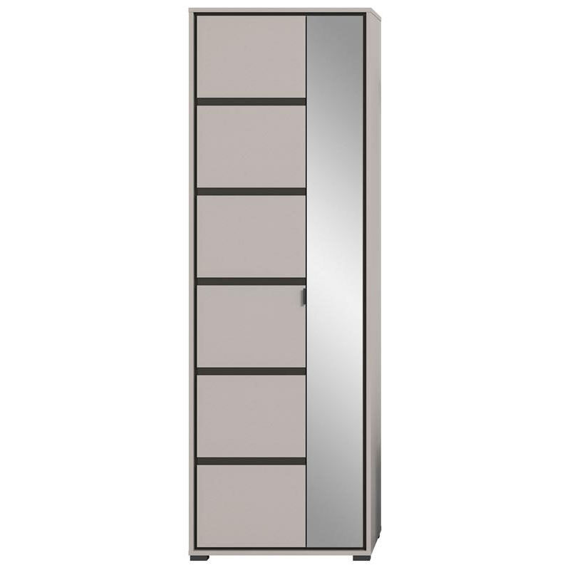 Ebuy24 - Jaru meuble à chaussures armoire 2 portes, 1 barre de suspension gris,noir.