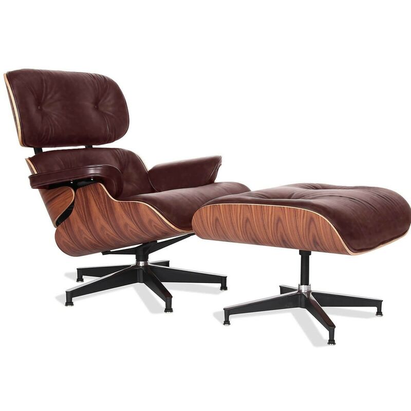 Jason Lounge Chair Sessel Vintage aus Waxed Anilinleder und Palisanderholz | Braun - Braun