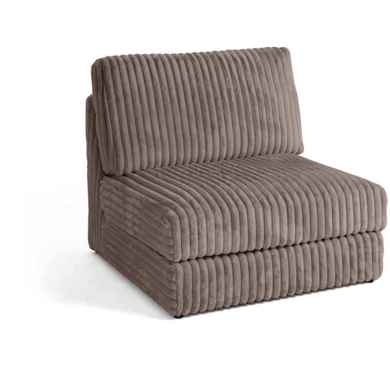 Jasper - module d'assise sans accoudoirs - en fausse fourrure côtelée - taupe