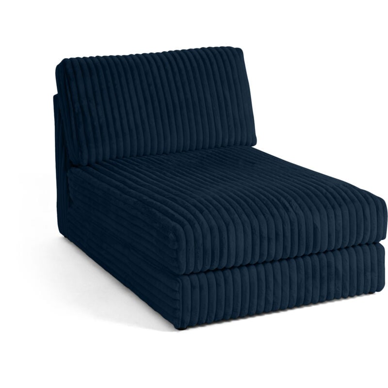 Jasper - module méridienne - en fausse fourrure côtelée - bleu