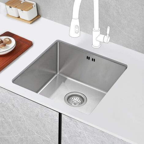 JASSFERRY 1.2mm Thickness Stainless Steel Kitchen Sink Undermount Square Single Bowl & Strainer Waste Pipes Clips