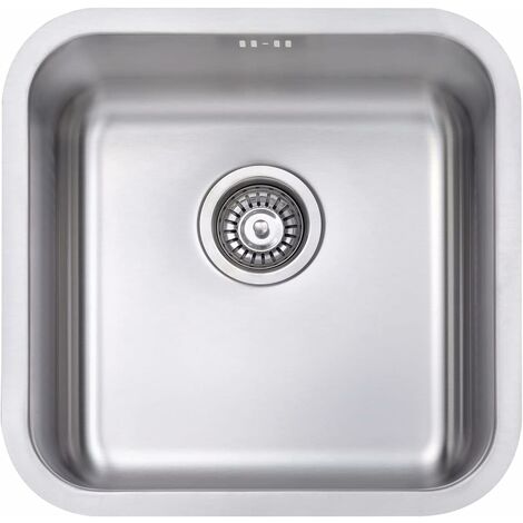 JASSFERRY Evier Cuisine 1 Bac Carré Finition Satinée, acier inoxydable, sous plan 450 x 450 mm