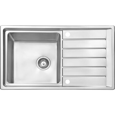 JASSFERRY Küchenspüle 1 Becken Einsatz, 86 x 50 x 21 cm Umkehrbarem Abtropffläche Waschbecken mit Abfallsieb