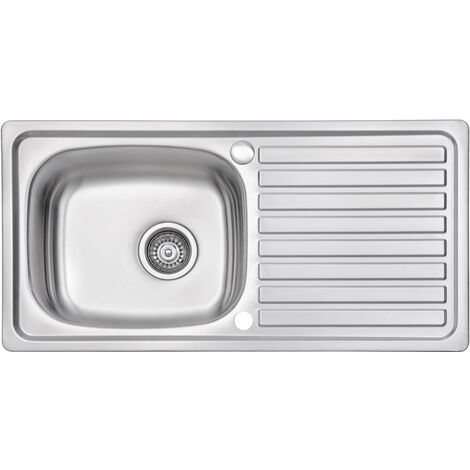 JASSFERRY Küchenspüle 1 Becken Einsatz, 860 x 435 mm Umkehrbarem Abtropffläche Waschbecken aus Edelstahl Einbau mit Abfallsieb