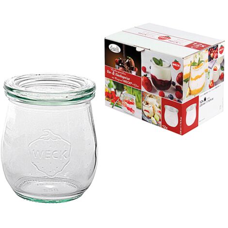 Jata WECK Set de 12 bocaux en verre transparent 220 ml