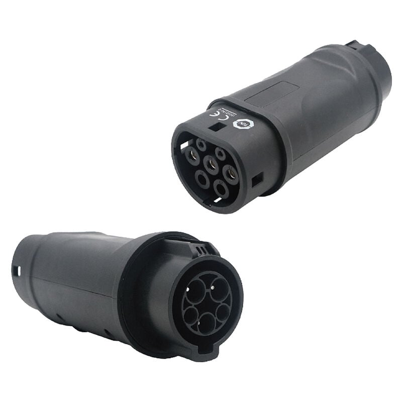 Adaptateur de Connecteur de Charge ev de Type 1 vers Type 2, Convertisseur de Recharge pour Véhicule Électrique de sae J1772 à IEC62196 - Jatrhg