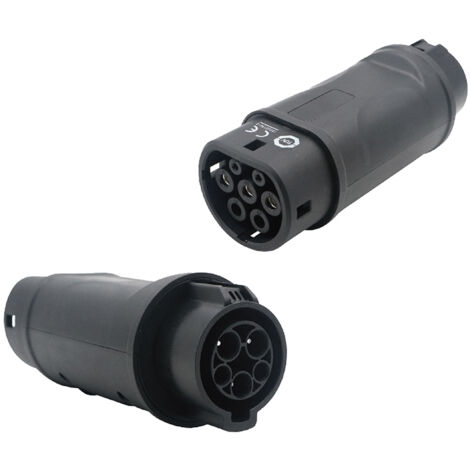 JATRHG Adaptateur de Connecteur de Charge EV de Type 1 vers Type 2, Convertisseur de Recharge pour Véhicule Électrique de SAE J1772 à IEC62196