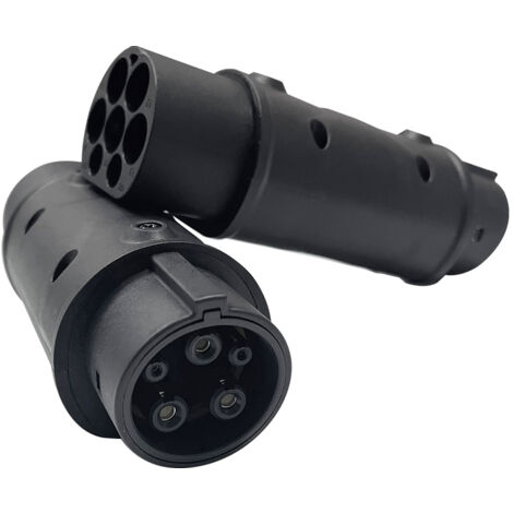 JATRHG Adaptateur de Connecteur de Charge EV de Type 2 vers Type 1, Convertisseur pour la Recharge de Véhicule Électrique de IEC62196 à SAE J1772.