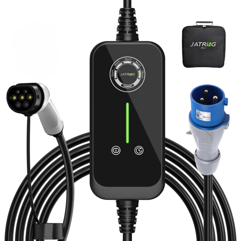 JATRHG P1 EV Chargeur 12M 7.2KW-1.5KW 32A24A16A13A10A8A Type 2 station de Charge Voiture Electrique Portable Courant Commutable Voiture hybride