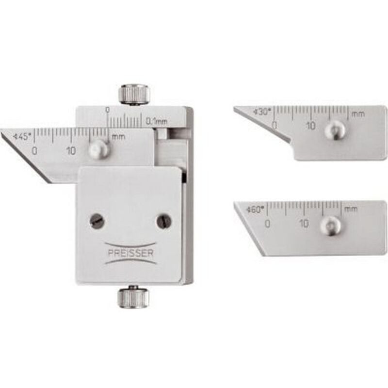 Jauge à chanfrein, Plage de mesure : 0-10 mm, Dimensions 48 x 30 x 9 mm, Lecture 0,1 mm
