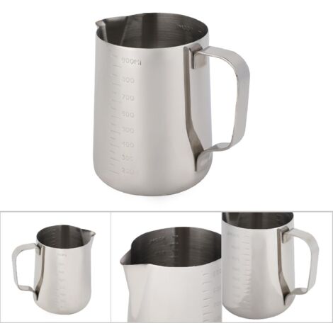Jauge à lait inox 1000ml pour mousse à café et cappuccino