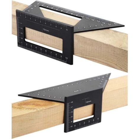 Jauge Carre Bois Double Disposition Selle 45 90 Degres Regle T Mesure Angle