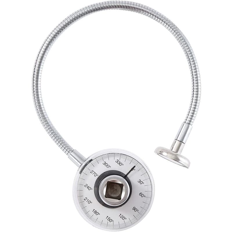 Jauge d'Angle de Couple 1/2', Clé Dynamométrique à Angle d'Entraînement Réglable à 360 Degrés avec Bras Flexible de 14' pour la Réparation