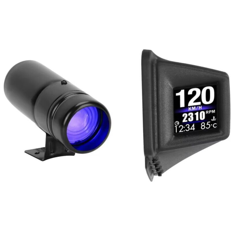 Start - Jauge d'avertissement d'affichage tête haute gps universelle pour véhicules avec norme obd ii + jauge d'avertissement de voyant de changement