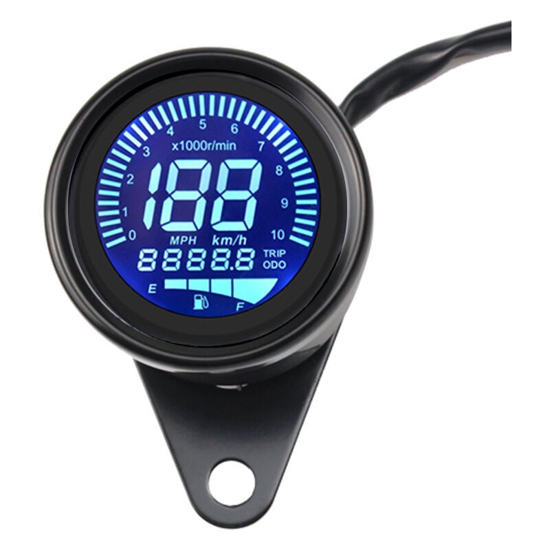 Jauge de Compteur de Vitesse Moto, 12V DC Moto Universelle étanche LED rétroéclairage Compteur de Vitesse numérique tachymètre jauge de Vitesse jauge