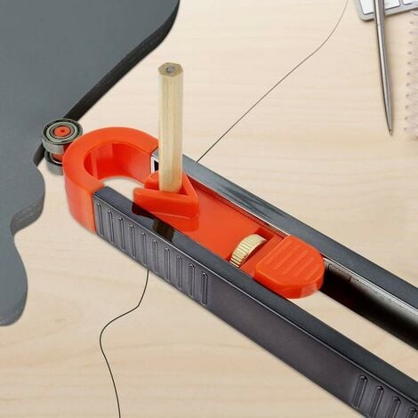 Jauge de Contour Règle avec Serrure, Règle de Traçage de Profil avec Crayon, Règle de Contour pour Copier avec Précision Formes Irrégulières, Jauge de Duplication de Contour pour Travail du Bois