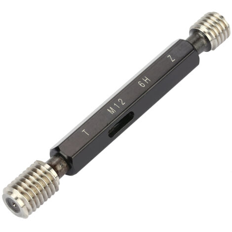 Jauge de filetage à bouchon en acier de haute précision M12 x 1.75 pour mesure manuelle
