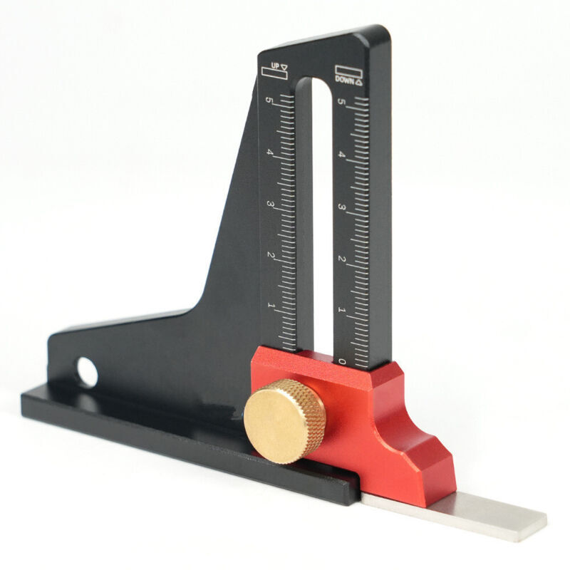 Jauge de Hauteur pour le Travail du Bois, Règle de Mesure de Profondeur en Alliage D'aluminium pour les Hauteurs D'onglet et les Hauteurs de Lame de