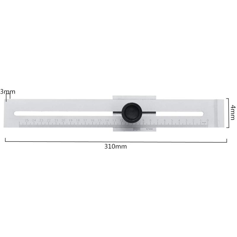 Linghhang - Jauge de marquage de coupe de vis de 0 à 200 mm/0 à 250 mm pour le travail du bois, la mesure de l'acier au carbone, l'outil de calibrage
