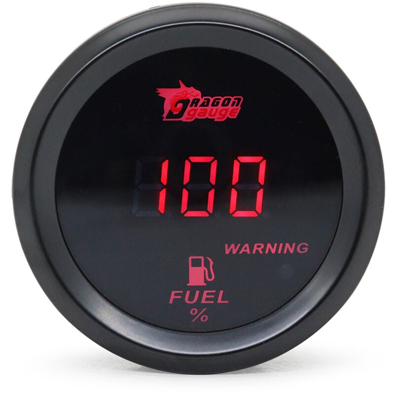 Lifcausal - Jauge de niveau de carburant de voiture à affichage numérique universel 2 pouces 52MM 52MM 240-33 Ohms led bleue/LED rouge 12V