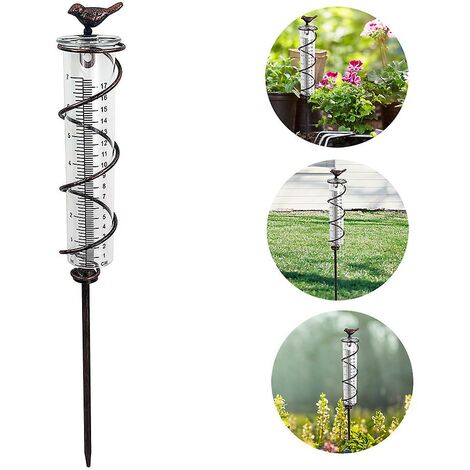 Jauge de Pluie en Spirale Jauge de Compteur d'Eau de Pluie en Verre de Jardin - Thsinde