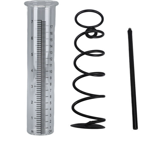 Jauge de pluie spirale transparente avec échelles claires pour jardin, pelouse et cour - 17 graduations précises.