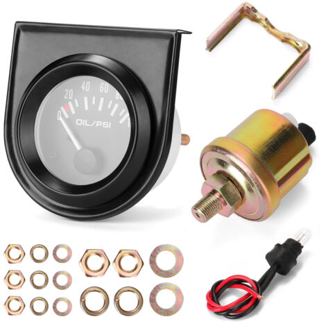 Jauge de pression d'huile automobile 52 mm, 0 - 100 psi, avec capteurs, 12 V, instrument pour véhicule