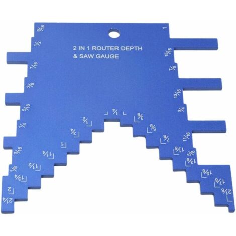 Jauge de profondeur 2 en 1 pour défonceuse et scie de table, en aluminium de clarté ultime, mini jauge de profondeur de pas pour régler la hauteur de la lame -