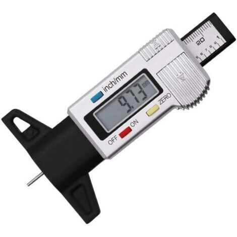 Jauge de profondeur de profil de pneu numérique avec écran LCD 0-25,4 mm