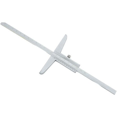 Jauge de Profondeur en Acier Inoxydable, Finition Chrome Mat, Échelle Lisible 0-200mm/0-7.9 Pouces, Outil de Précision pour Mesures