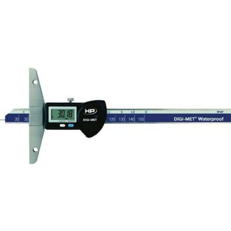 Jauge de profondeur numérique DIGI-MET® IP67, Plage de mesure : 500 mm, Modèle à vis de blocage, Long. de l'embase 150 mm, Ø de la tige de mesure : 1,5 mm