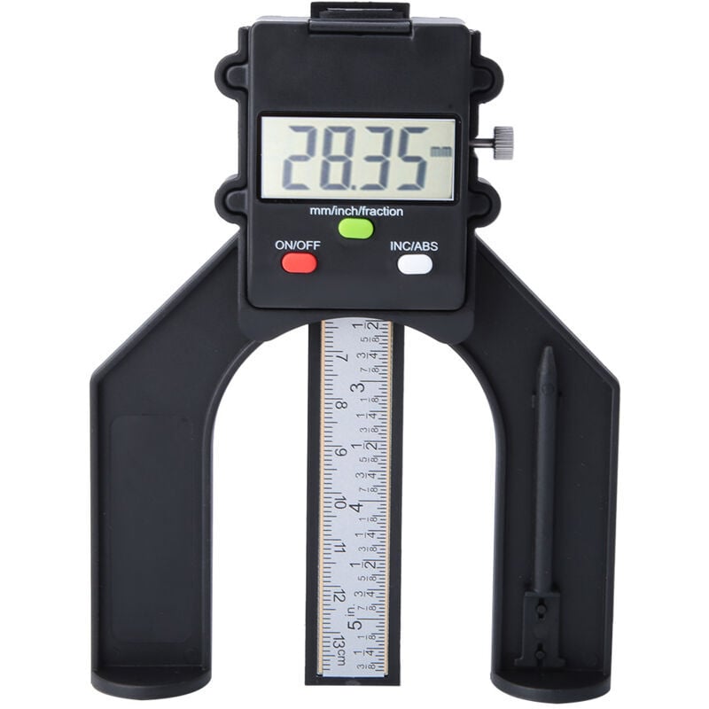 SNQ - Jauge de profondeur numérique, règle d'affichage de la profondeur de 0 à 80 mm Affichage lcd magnétique Main de travail du bois numérique