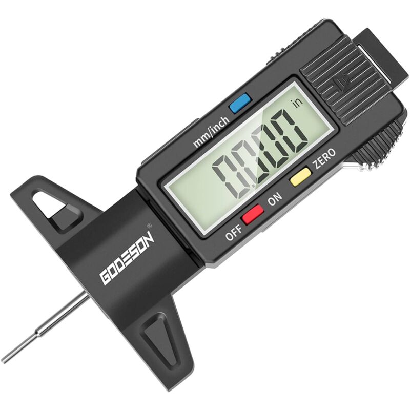 Jauge de Profondeur roulement numérique, Jauge Profondeur Pneuavec Grand écran LCD, jauge Profondeur Bande de roulement pour Moto, Voiture, Camion en