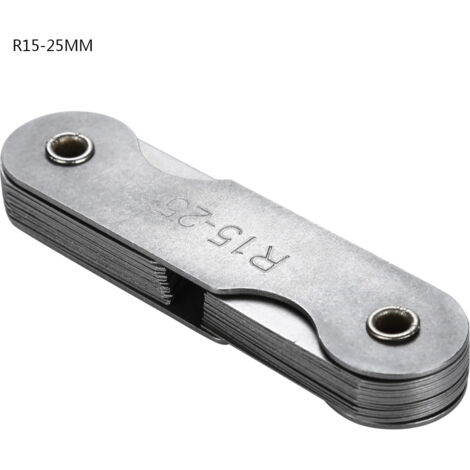 Jauge de rayon de congé en acier inoxydable, outil de mesure concave-convexe externe et interne (R15-25MM)