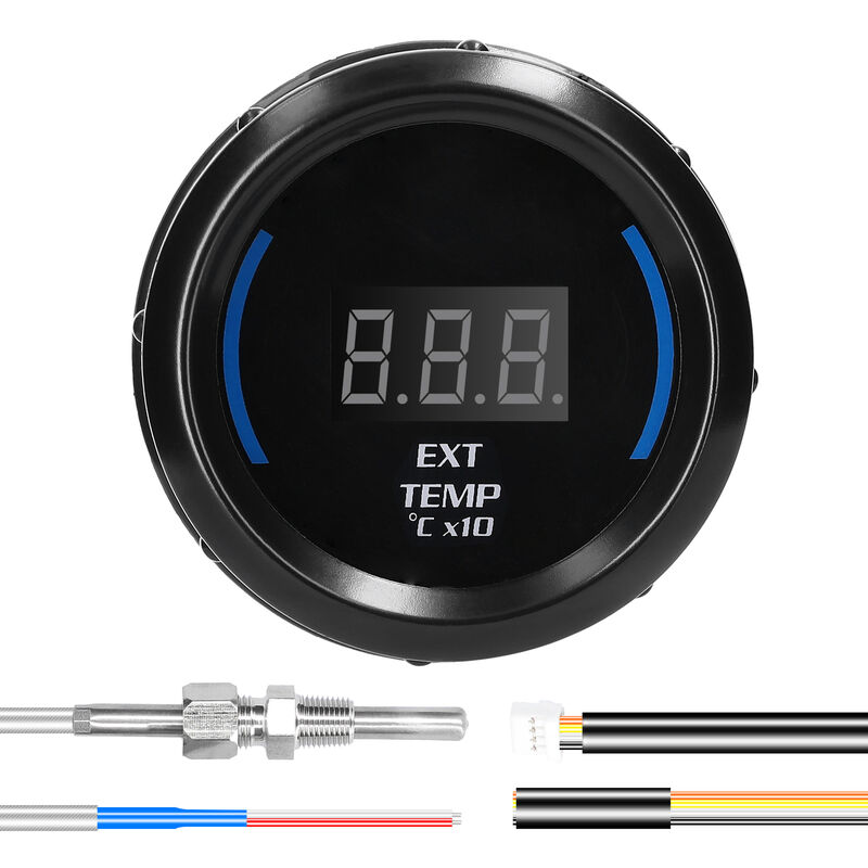 Decdeal - Jauge numérique de température des gaz d'échappement de 52mm, compteur de température Ext de voiture, affichage led egt (40-120)℃x10 avec