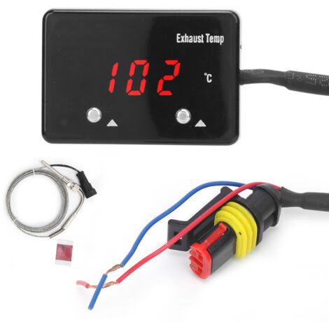 Jauge de température des gaz d'échappement de voiture, affichage numérique LED rouge universel pour véhicule 12V
