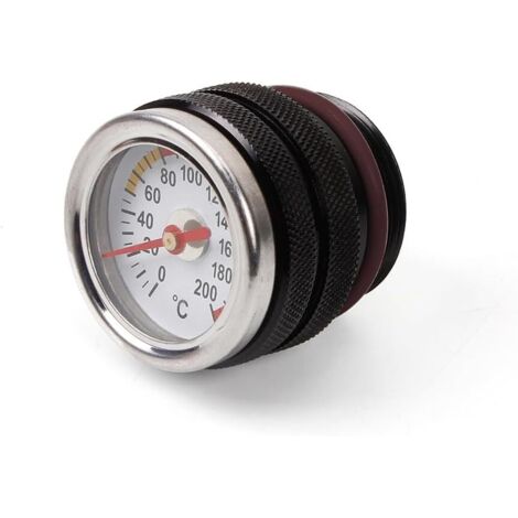 Jauge de température d'huile pour moto, filetage M30 x 1,5, 0-200 °C, thermomètre à huile pour Kawasaki W650, W400, W80 (1987-1998), noir