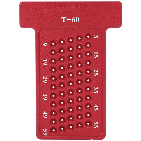 Jauge de traçage en alliage d'aluminium, Scriber de type T pour le travail du bois, Disposition carrée en bois Mesure de marque métrique Étrier Règle Charpentier Outil de mesure(rouge)
