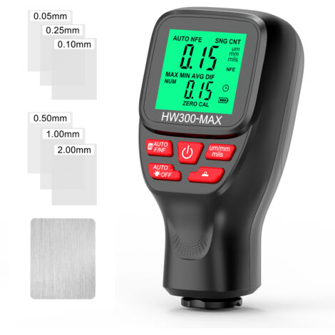 Jauge d'épaisseur 0-2000UM haute précision LCD numérique compteur d'épaisseur de film automobile testeur d'épaisseur de revêtement de peinture de voiture trois modes de sonde trois unités de commutat